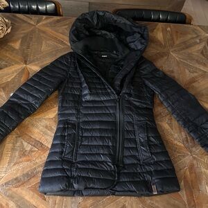 RUDSAK Black Quilted Puffer Jacket with Hood